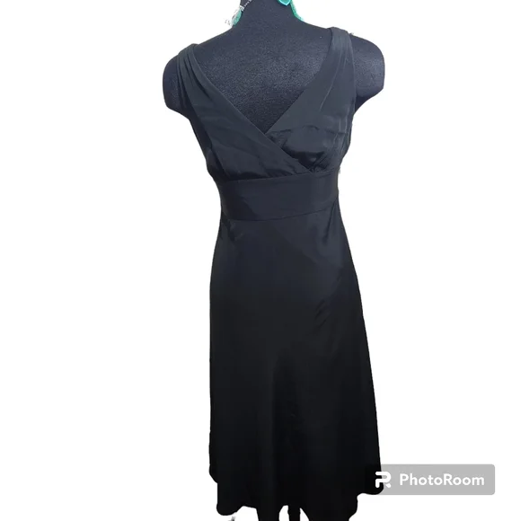 J CREW Women's 10 Silk Lined Sophia Dress Black Sleeveless Side Zip - Picture 2 of 3